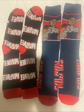 Marvel Crew Socks Duo - Navy, Black & Red